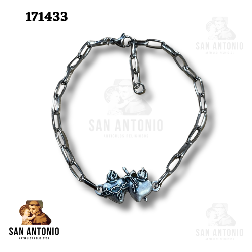171433 PULSERA INOX SAGRADOS CORAZONES PV