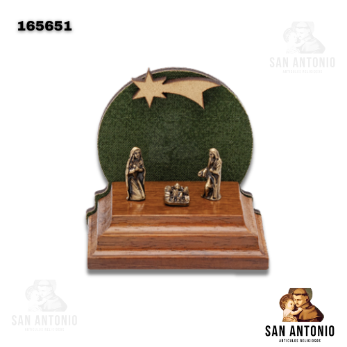 (165651) PESEBRE MAD MINI OV FONDO VERDE