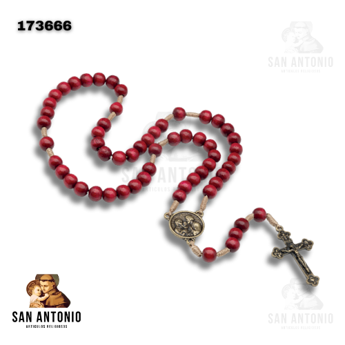 (173666) ROSARIO MAD ROJO MED SAGRADA FAMILIA OV