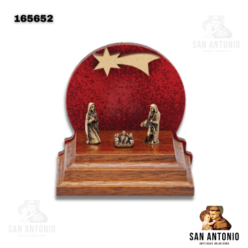 (165652) PESEBRE MAD MINI OV FONDO ROJO