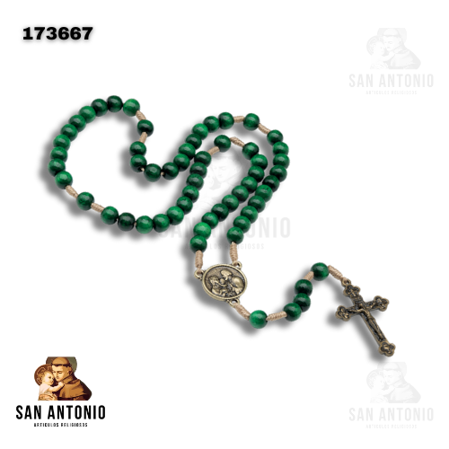 173667 ROSARIO MAD VERDE MED SAGRADA FAMILIA OV