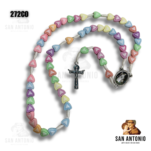 272CO ROSARIO INFANTIL MED ANGEL DE LA GUARDA CUENTAS CORAZON