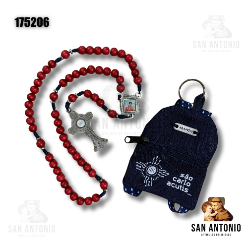 175206 ROSARIO MAD ROJO CON MOCHILA CARLOS ACUTIS