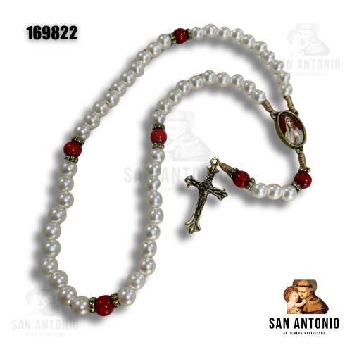 169822 ROSARIO PERLAS BLANCAS VIRGEN DE FATIMA