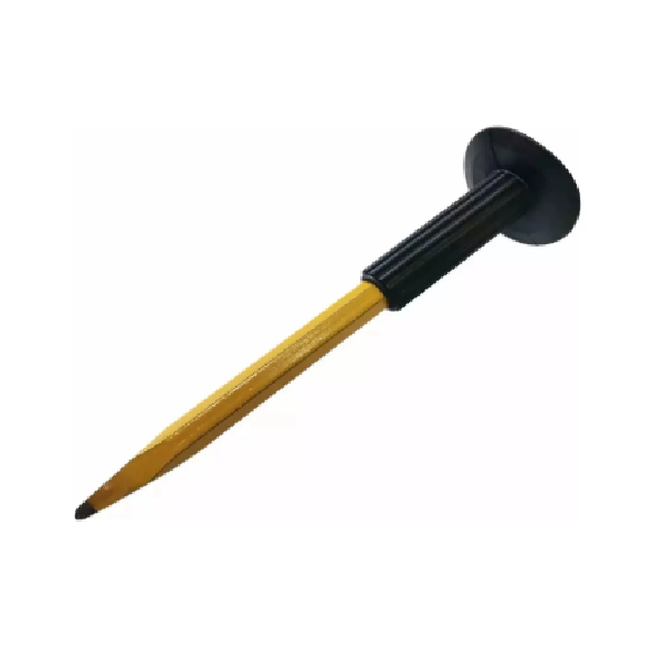 (TN0268) CINCEL PUNTA PLANO DE GOLPE 10Pulg CON MANGO TORO NEGRO