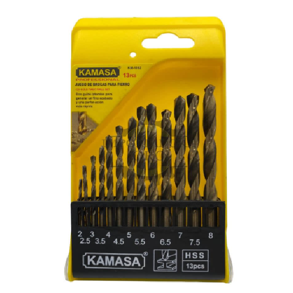 (KM1062) JUEGO DE BROCAS PARA FIERRO KAMASA 13PCS