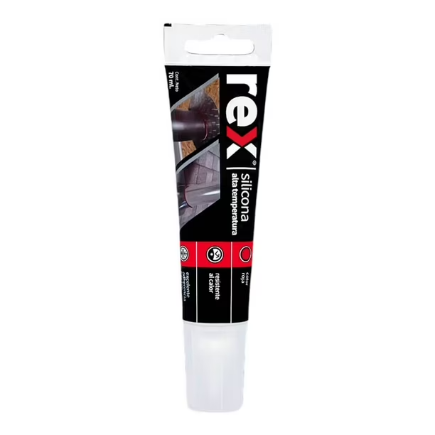 (RE5100) SILICONA ALTA TEMPERATURA ROJA POMO 70ML REX