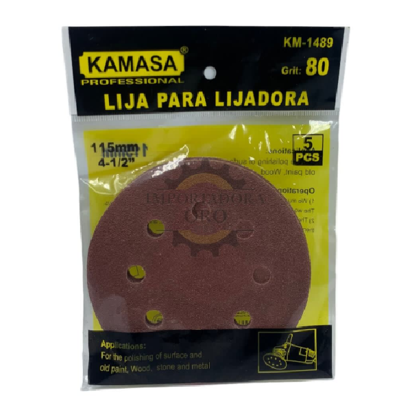 (KM1489) LIJA PARA LIJADORA GRA# 80 5PCS KAMASA