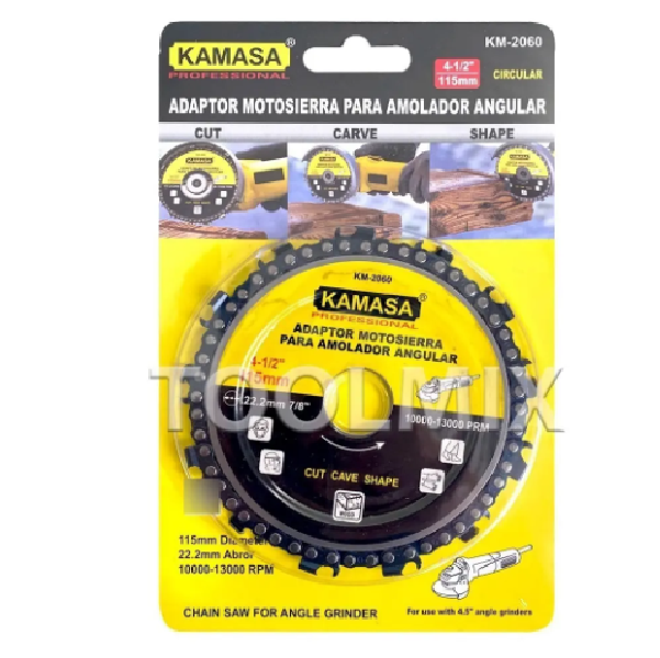(KM-2060) DISCO ADAPTADOR TIPO MOTOSIERRA P/AMOLADOA 4.5MM KAMASA