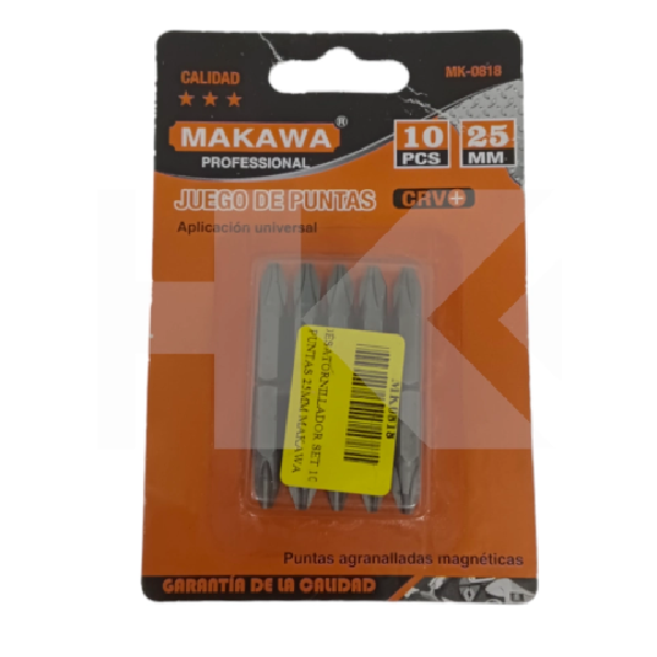 (MK0818) SET 10 PUNTAS 25MM MAKAWA