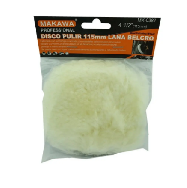(MK-0387) DISCO PULIDO LANA 4 ½ " CON VELCRO MAKAWA