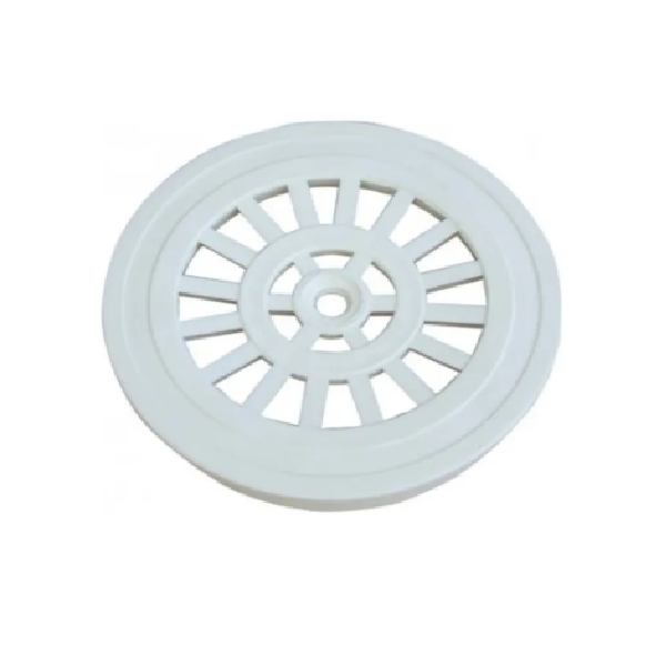 (20531) PVC GRIS 110MM REJILLA PILETA 4P REDONDA PLASTICA BLANCO