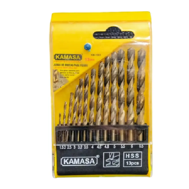 (KM1061) JUEGO DE BROCAS PARA FIERRO KAMASA 13PCS