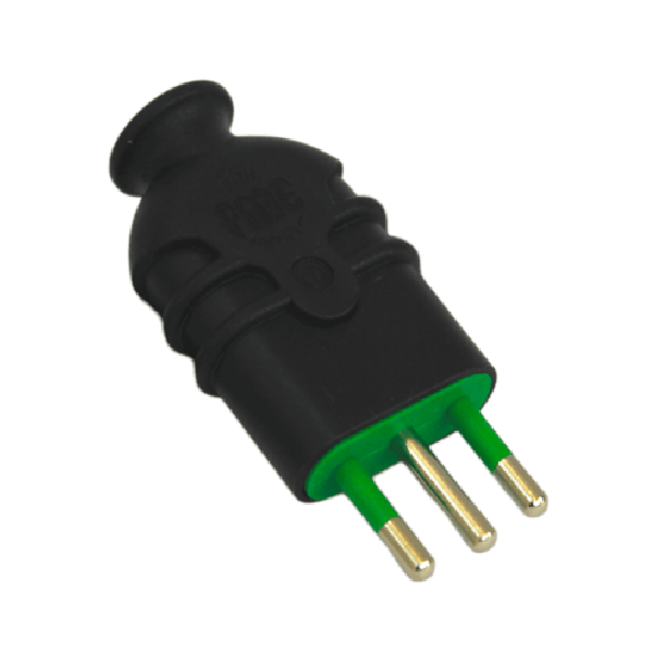 (7680111) ENCHUFE VOLANTE MACHO 16A, 250V, 2P+T, NEGRO FANTON