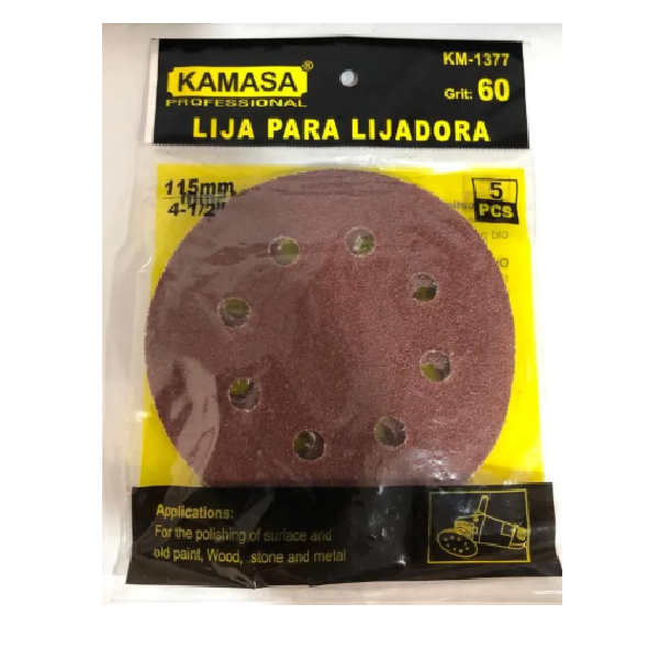 (KM1377) LIJA PARA LIJADORA GRA# 60 5PCS KAMASA