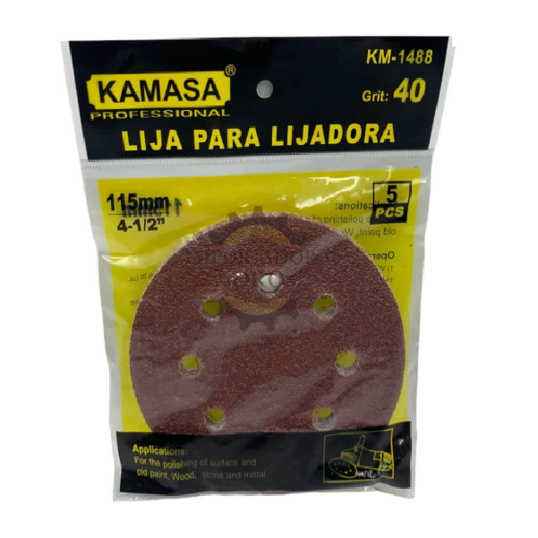 (KM1488) LIJA PARA LIJADORA GRA# 40 5PCS KAMASA