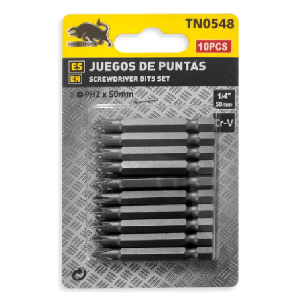 (TN0548-C) PUNTA PHILLIPS PH2 MAGNETICA 1/4 50MM 10PCS