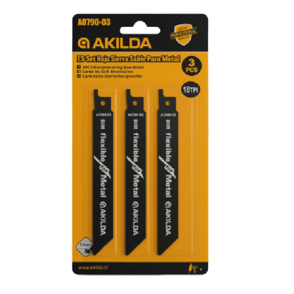 (A0790-03) SET HOJA DE SIERRA SABLE PARA METAL 1,4mm