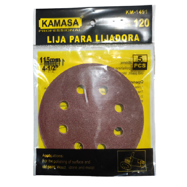 (KM1491) LIJA PARA LIJADORA GRA#120 5PCS KAMASA