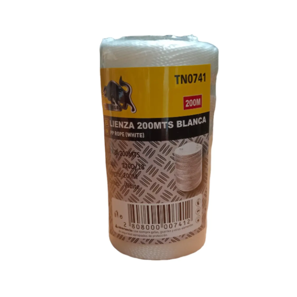 (TN0741) LIENZA BLANCA 18X200 MTS TORO NEGRO