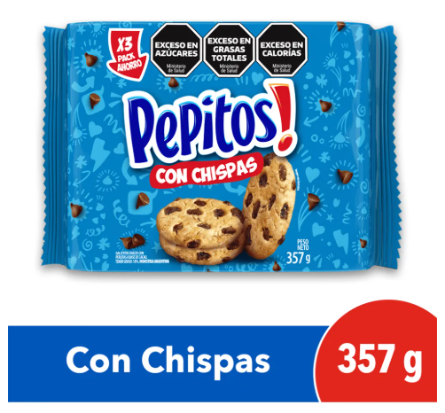 Galletitas con chips de chocolate Pepitos pack x3u