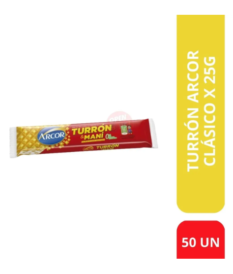 Turrón de Maní Arcor (Caja x 50 unidades)