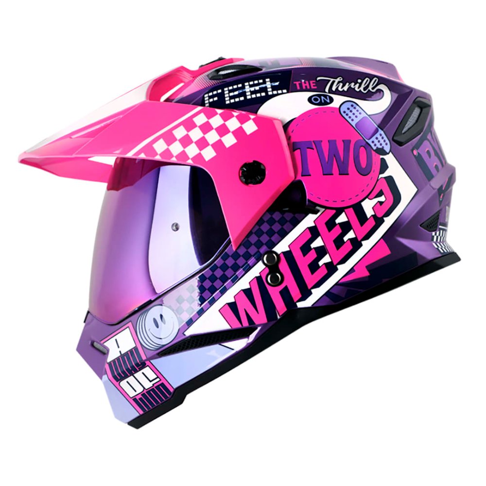 Casco moto hro mx-330dv bye bye mr fc multipropósito