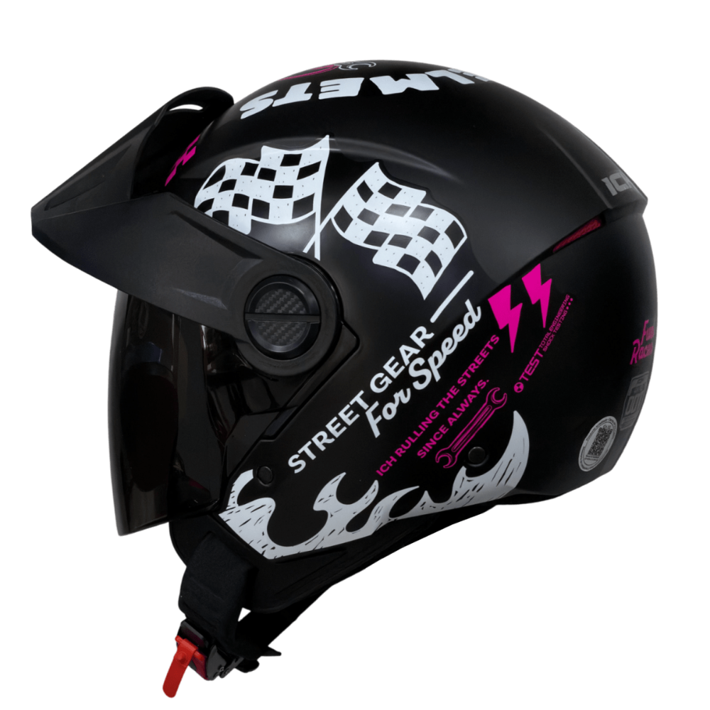 Casco moto ich 102 fuel racer fc abierto con viscera urbano