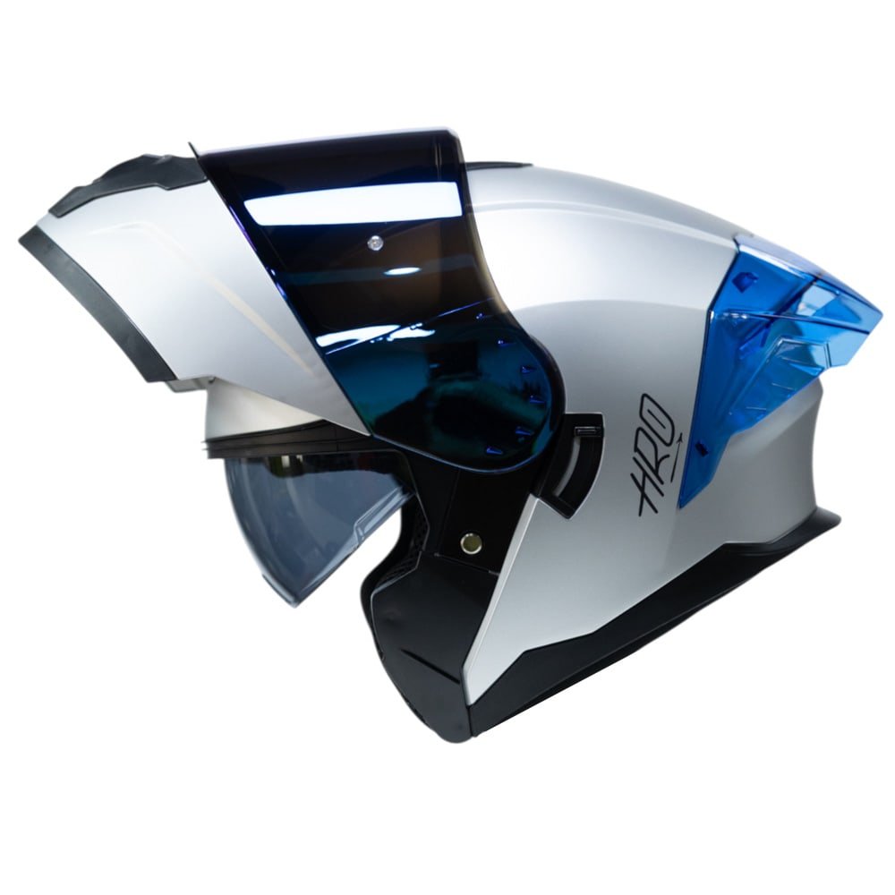 Casco moto hro 3480dv solid gr mate abatible con sun visor dot