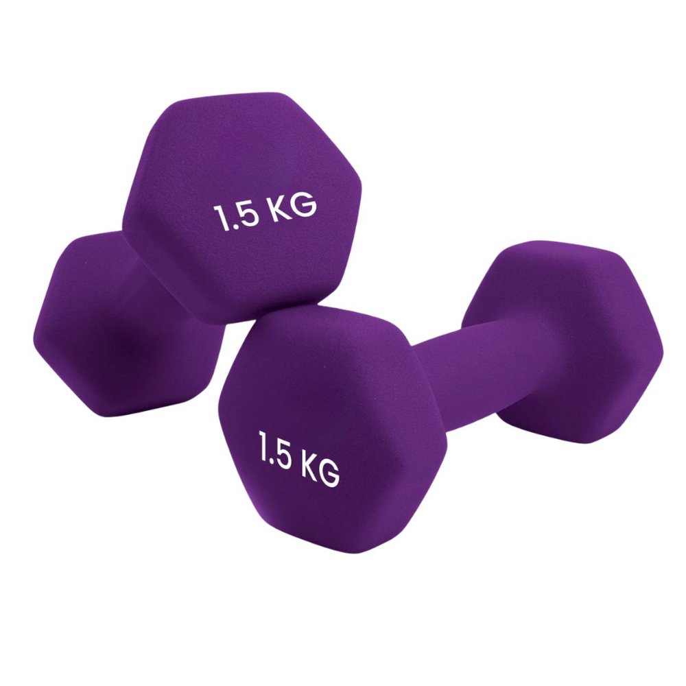 Pesas Mancuernas Hexagonal De Neopreno 1.5kg C/u (total 3kg)