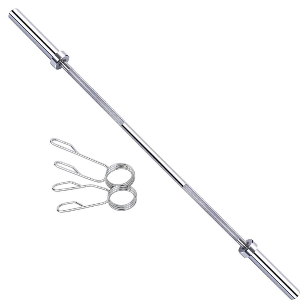 Barra Recta Olímpica De 120 cm Cromada 6kg