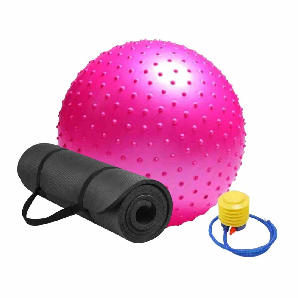 Pelota De Pilates 65cm + Mat De Yoga 10mm Ejercicios Yoga