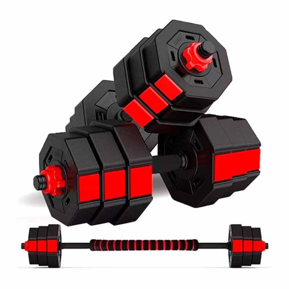 Set De Mancuernas Unibles De 20kg Con Barra De Extensión hexagonal
