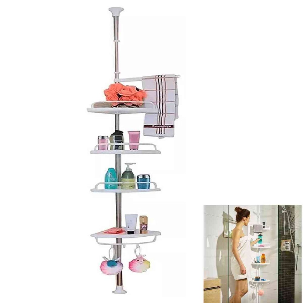 Organizador Baño Esquinero Ajustable Ducha Multiuso 4 Pisos