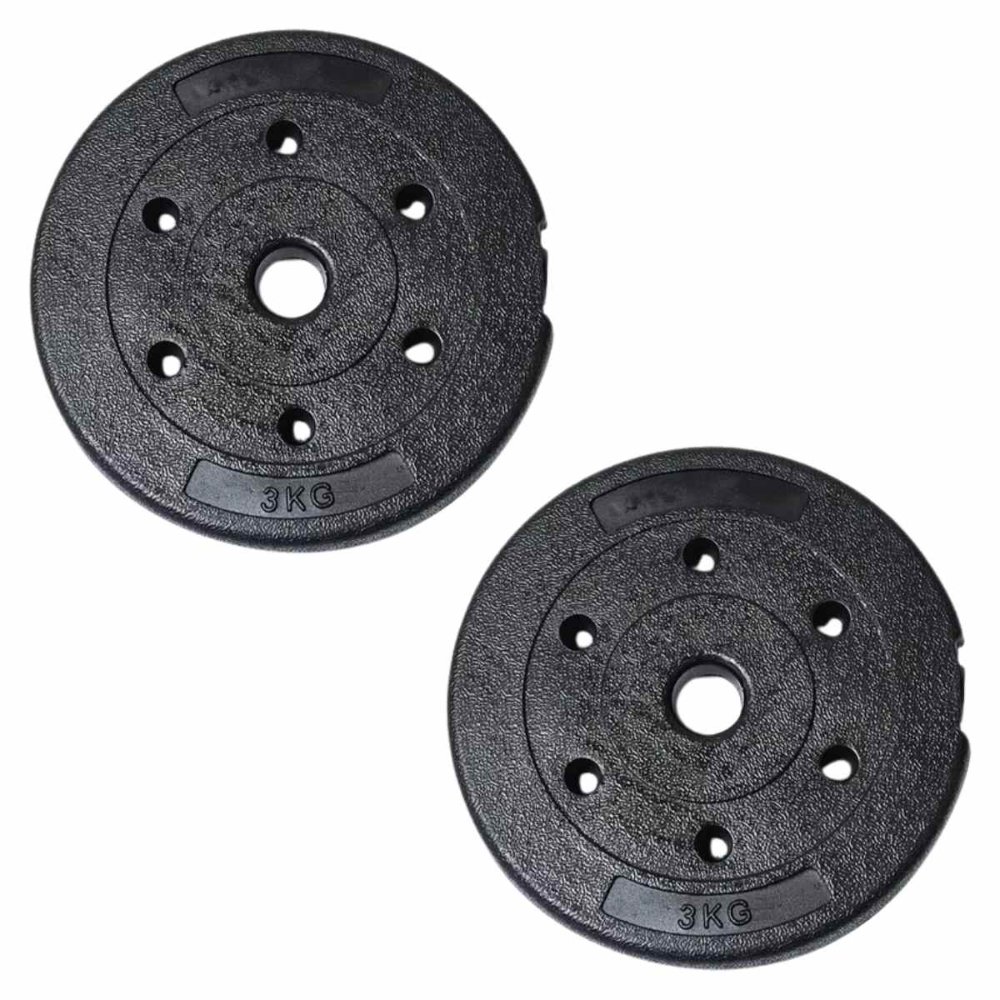 Set 2 Discos Preolímpicos Pvc 3kg Entrenamiento Negro