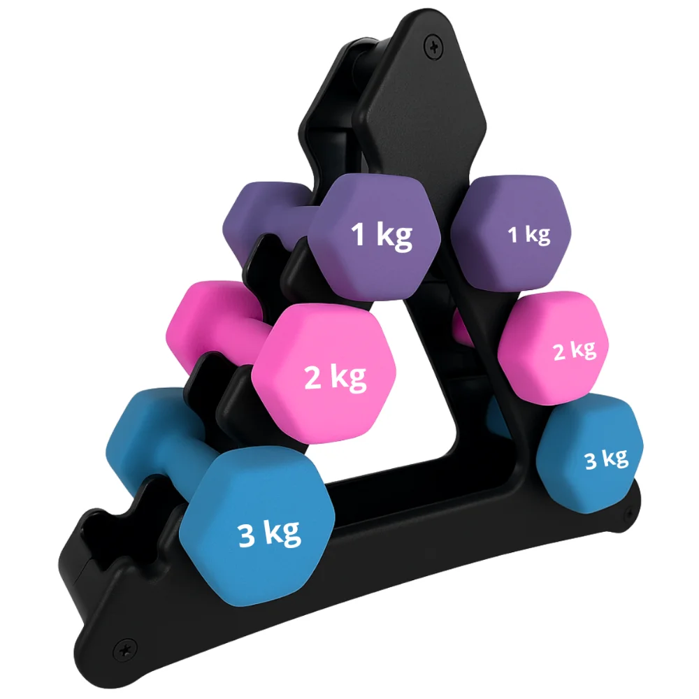 Rack Triangular Organizador De 3 Niveles Para Mancuernas