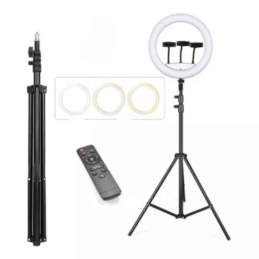Aro Anillo Luz Led Profesional 55cm Trípode Control Blanco