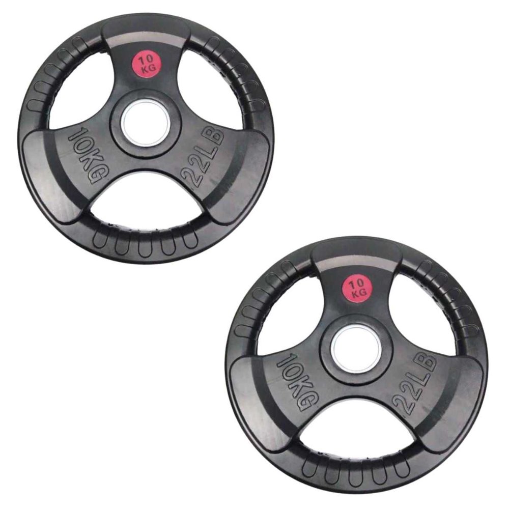 Set 2 Discos olímpicos Engomado 10kg Con Agarre