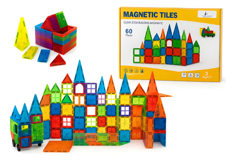 Bloques Magnéticos Construcción Juguete Armable Niños 60 Pcs