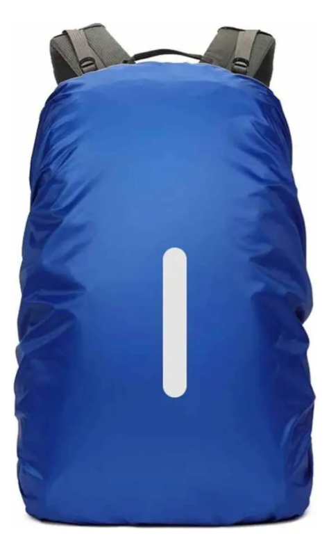 Funda Impermeable Cubre Mochila Reflectante Forro 60 L Azul Impermeable
