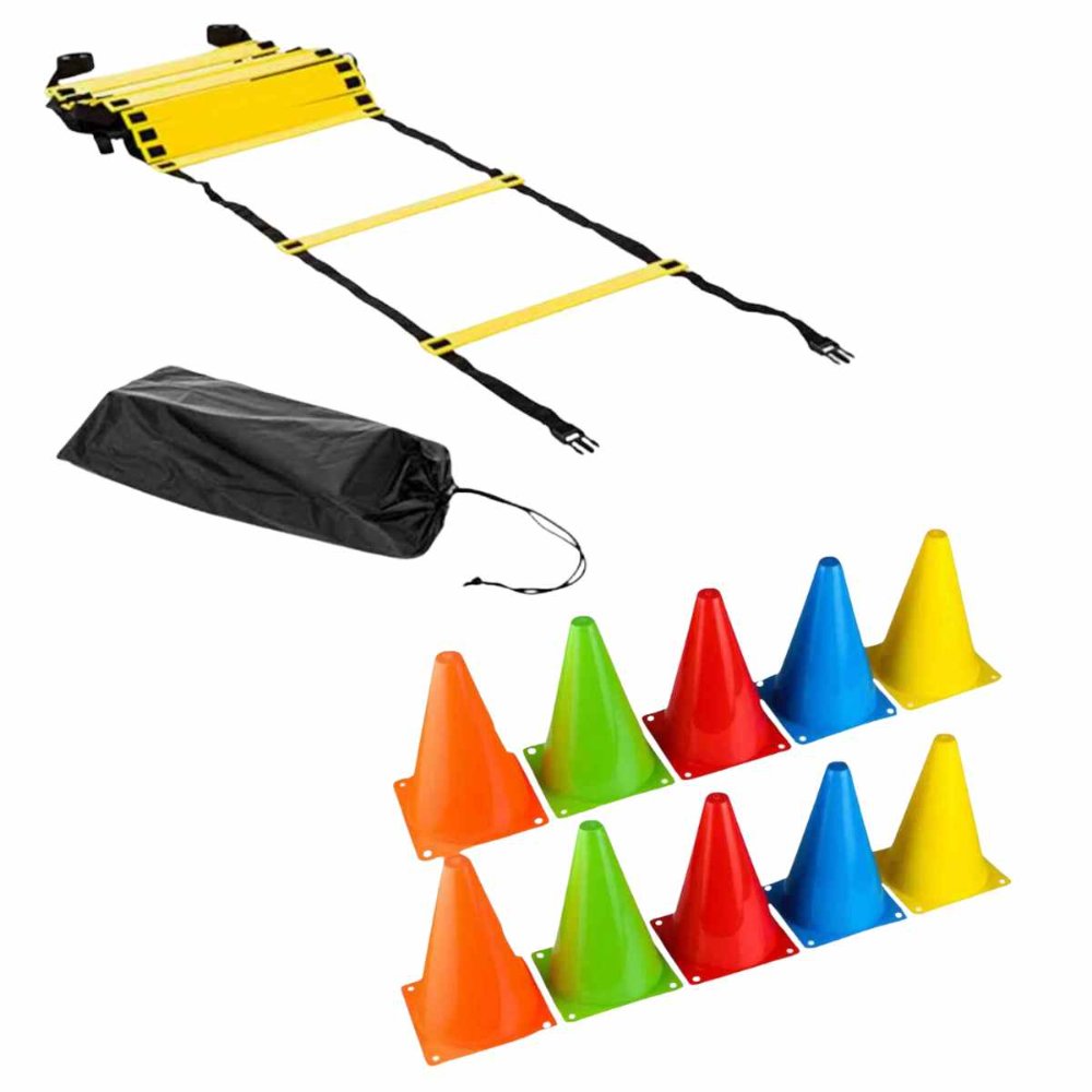 Set Conos 10 Unidades 18cm + Escalera De Agilidad