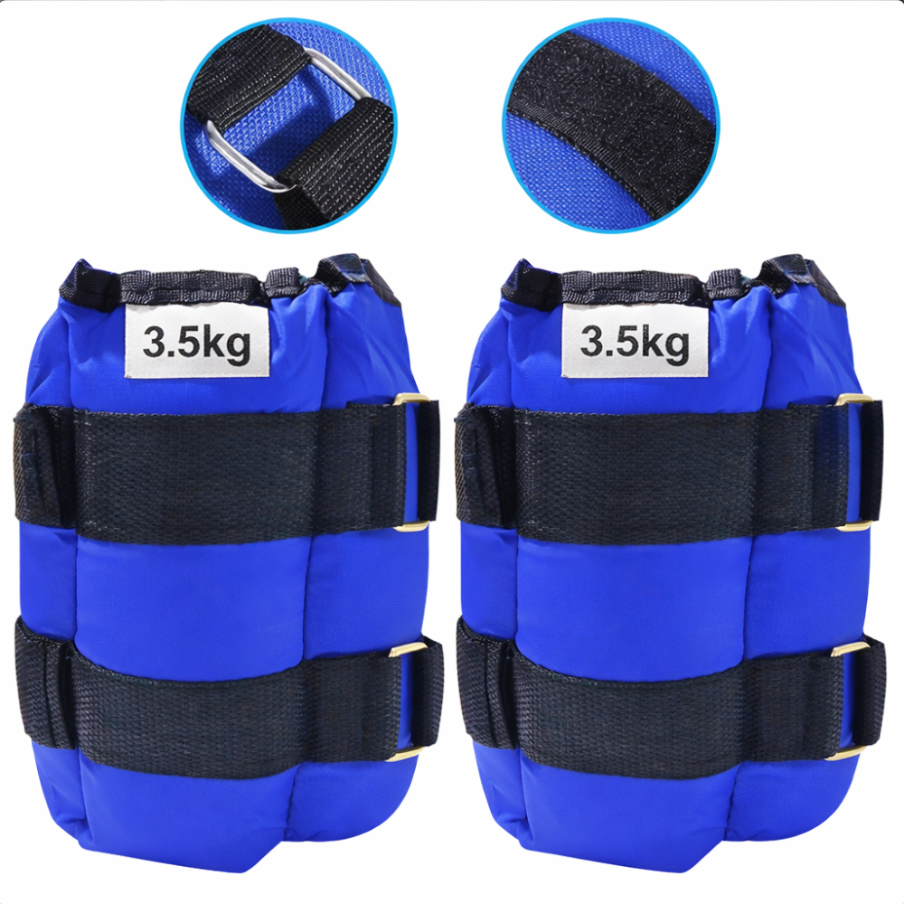 Par De Pesas Tobillera Y Muñeca 3.5 Kg C/u (total 7 Kg) Azul