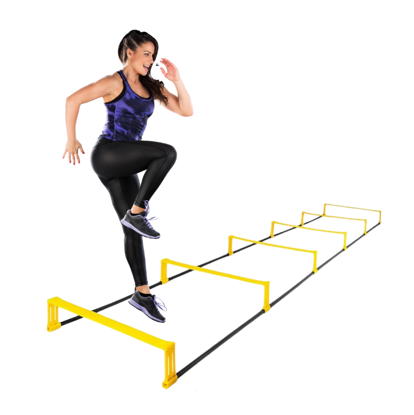 Escalera Valla De Salto Fija De Entrenamiento 2en1 Multiuso Amarillo