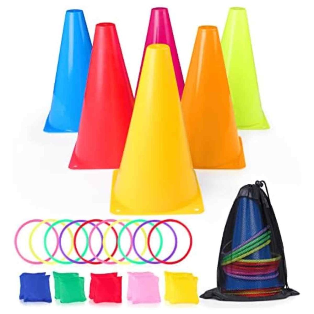Pack Entrenamiento Niños Conos Bolsas De Arena Aros Juegos