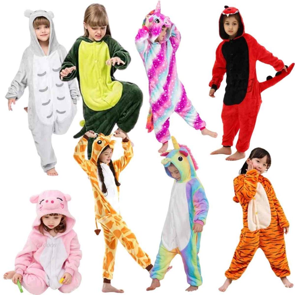 Pijama Disfraz De Polar Para Niños Kigurumi Enterito