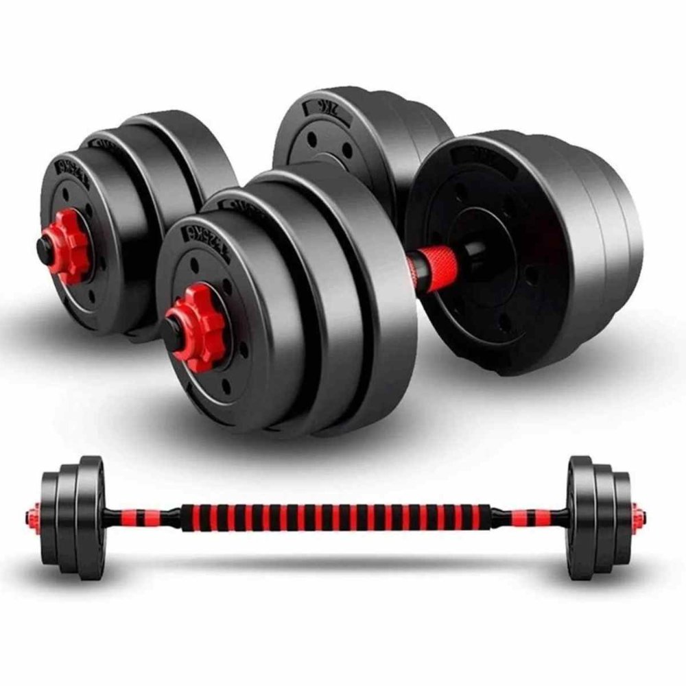 Set De Mancuernas Unibles De 15kg Con Barra De Extensión.