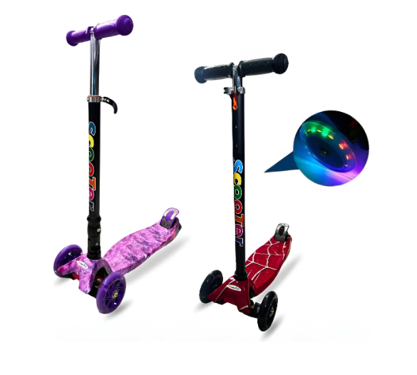 Scooter Monopatin Ruedas Luces Led Ajustable