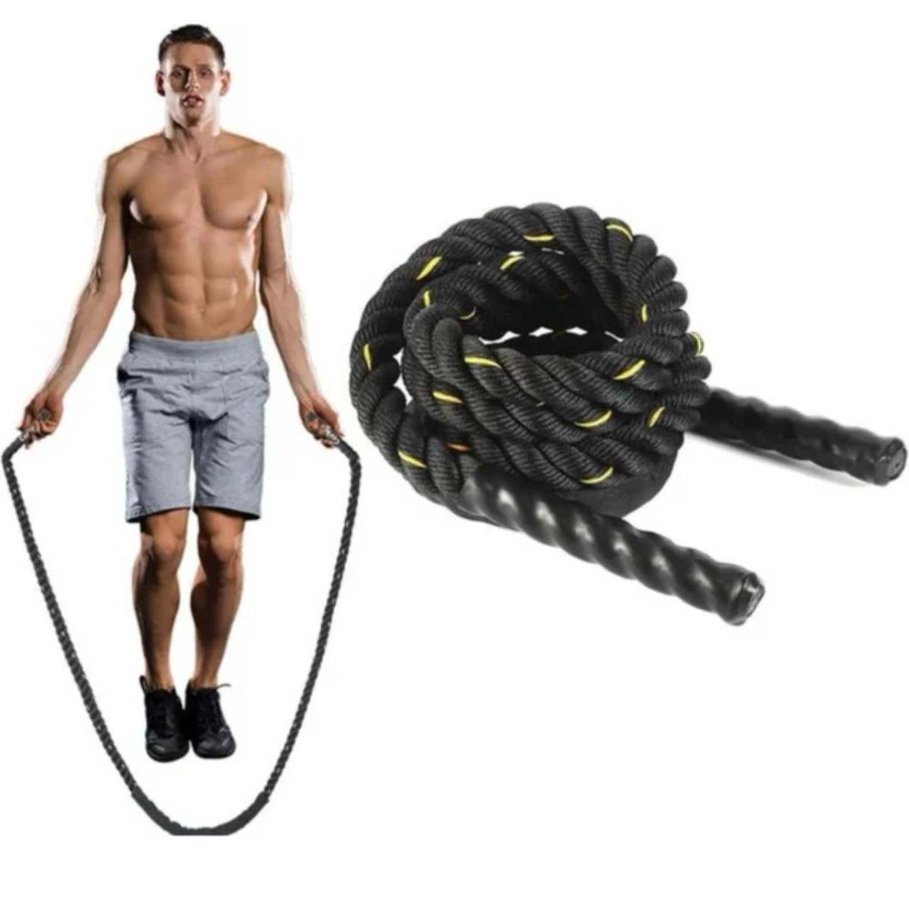 Cuerda Battle Para Saltar Rope Profesional 3mx25mm Negro