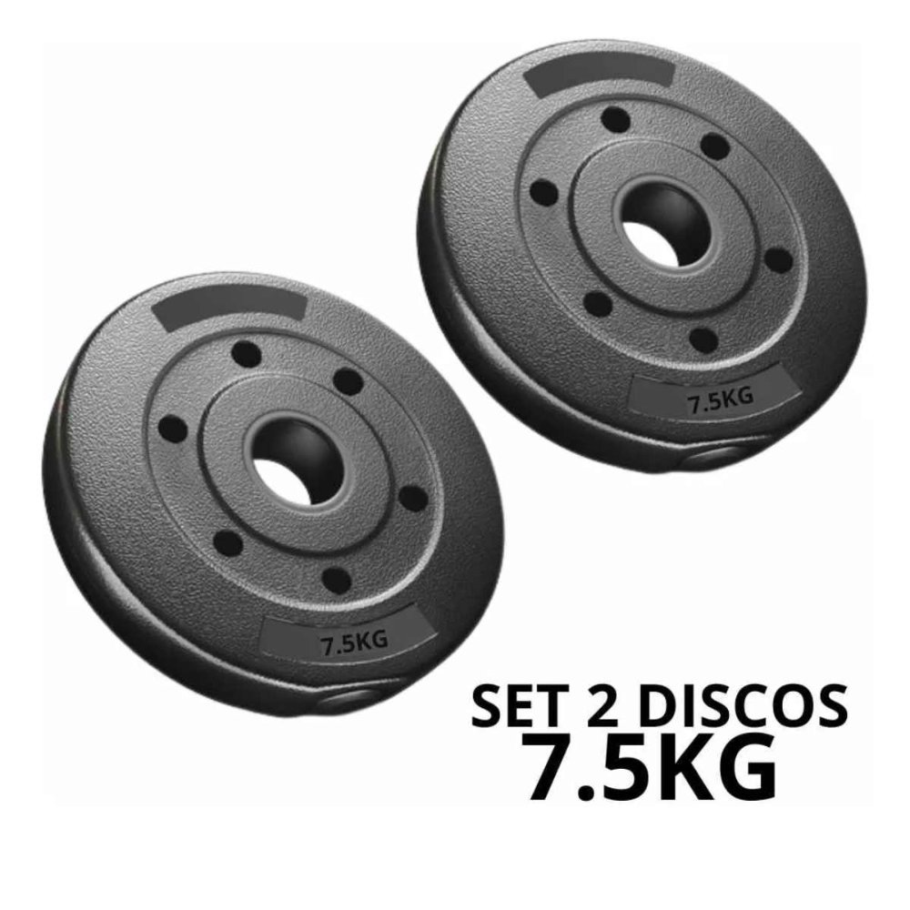Set 2 Discos Preolímpicos Pvc 7,5kg Entrenamiento