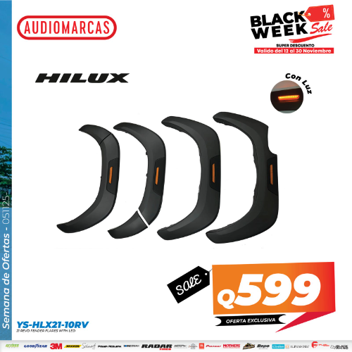 Sobre lodera fender Hilux 2016-2026 detalle LUZ LED
